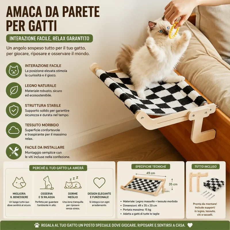 Amaca Sospesa per Gatti Regolabile Salvaspazio